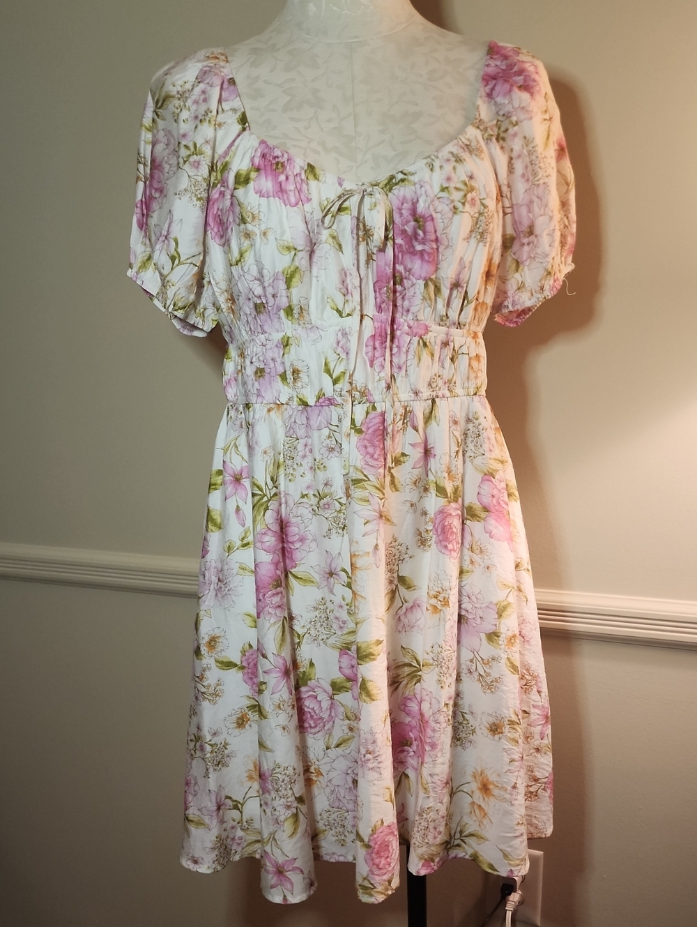 Blu Pepper Smocked Mini Dress L